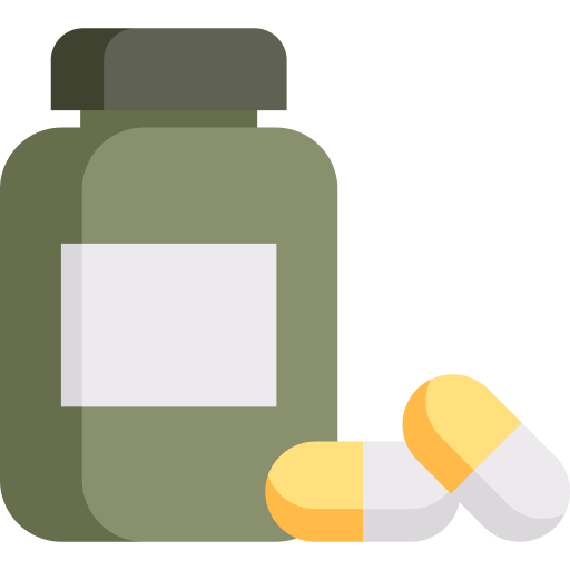 A graphic of a medicine bottle with a white label shown next to two capsules that are half yellow and half white subtly illustrates themes of addiction and substance abuse The background is plain and the image primarily uses shades of green white and yellow