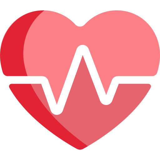 An illustration of a red heart with an electrocardiogram line symbolizing heart health and medical care The heart shape is colored in various shades of red with a black zigzag line running across its center representing a heartbeata reminder that physical anxiety symptoms can affect our hearts too